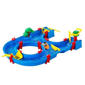 Water Table for Toddlers, Kids Activity Play Waterway, Outdoor Summer Water Park Playset with 39PCS Accessories for Backyard Lawn Beach