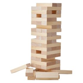 Tumbling Timber Toy, 60 Blocks Giant Tumble Tower Blocks Game, Pine Wood Tumbling Tower Game with Carry Bag and Scoreboard, Wooden Stacking Game