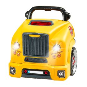 Engine Toy, 60 Pieces, Kids Mechanic Car Repair Set with Removable Parts, Lights and Sounds, Steering Wheel and Horn