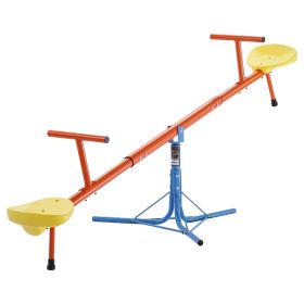 Kids Seesaw, 100 lbs Load Capacity per Seat, Sit and Spin Teeter Totter with 3-prong Support Legs, Kids Outdoor Playground Equipment