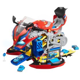 Motorcycle Engine Toy, 25 Pieces, Motorcycle Mechanic Toy with Removable Parts, Lights & Sounds, Simulated Riding & Track Racing