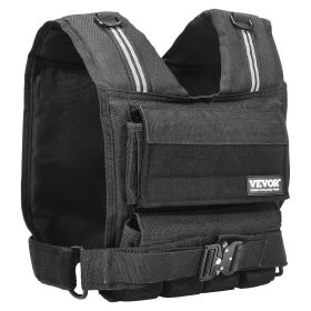 Adjustable Weighted Vest, 35lb Weight Vest with Iron Weights, Shoulder Pad, and Reflective Stripe, Body Weight Vest Exercise Set for Men Women