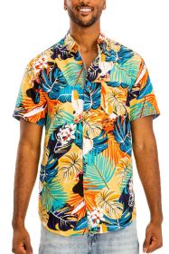 Weiv Hawaiian Print Button Down Shirt (Color: MULTI, size: M)